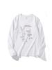 Spring/Autumn White Cotton Long-Sleeve T-Shirt: Versatile, Fashionable, Loose Fit Niche Design