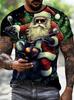 New Funny Men's T-Shirt Christmas New Year Fashion Santa Claus And The Motorcycle Pattern Printed T-Shirt Men's Fashion Tee Tops