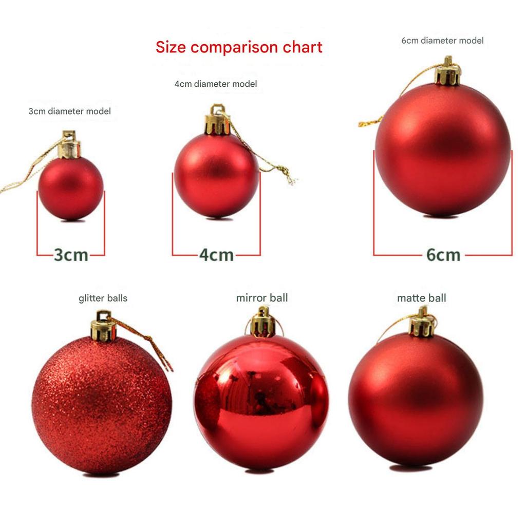 24Pcs Christmas Balls Ornaments for Xmas Christmas Tree - Shatterproof Christmas Tree Decorations Hanging Ball for Holiday Wedding Party Decoration