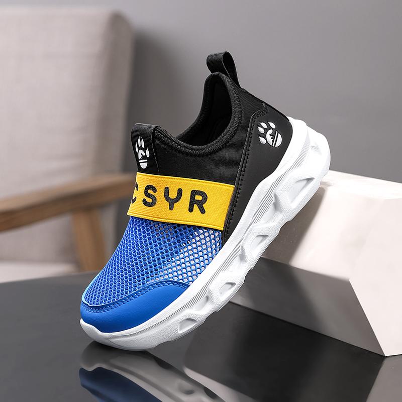Summer New Breathable Boy Medium Children's Shoes Velcro Slip-on Sports Casual Shoes for Children