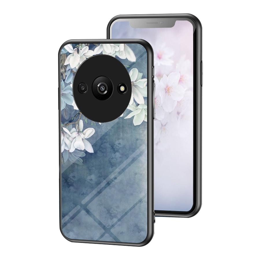 Floral Back Tempered Glass Case For Samsung Galaxy A22S A52S 5G J6 A6 S8 Huawei Y9S Honor X6S Xiaomi 12T Redmi 6A 7A Poco F4 GT Rose Flower Cover