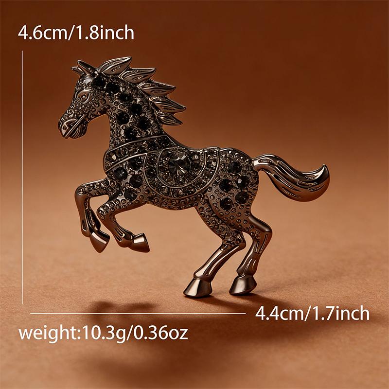 Luxury Strong Horse Brooches For Women Unisex 4-Color Elegant Enamel Animal Year Of The Horse Brooch Pins Gifts