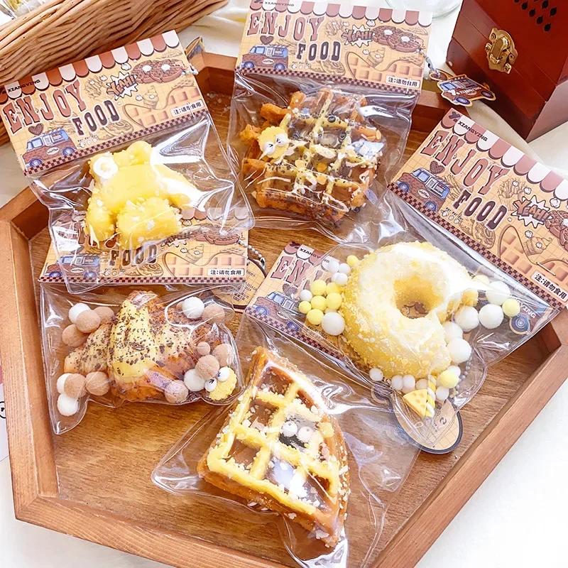 Squishy Food Creative Kids Fidget Toy Simulation exquisite Waffle  Bread Toast Donuts Slow Rising Squeeze Stress Relief Toys