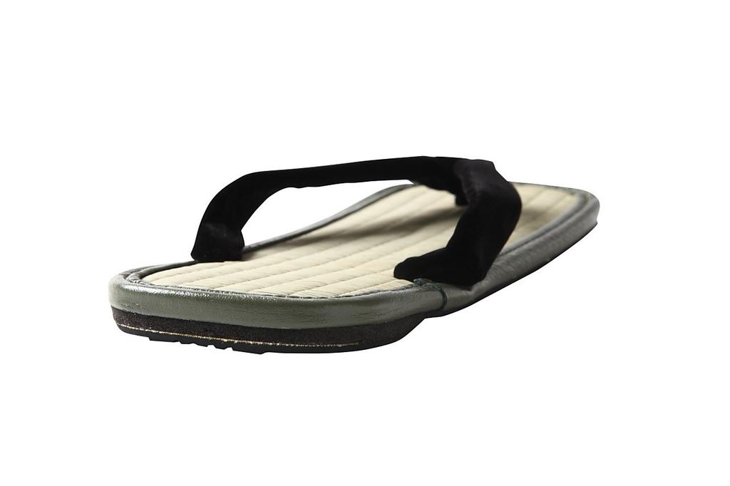 Edoten Geta Tire Igusa Made In Black Size LL Sandals, Soles, Grass, Japan, Straps,