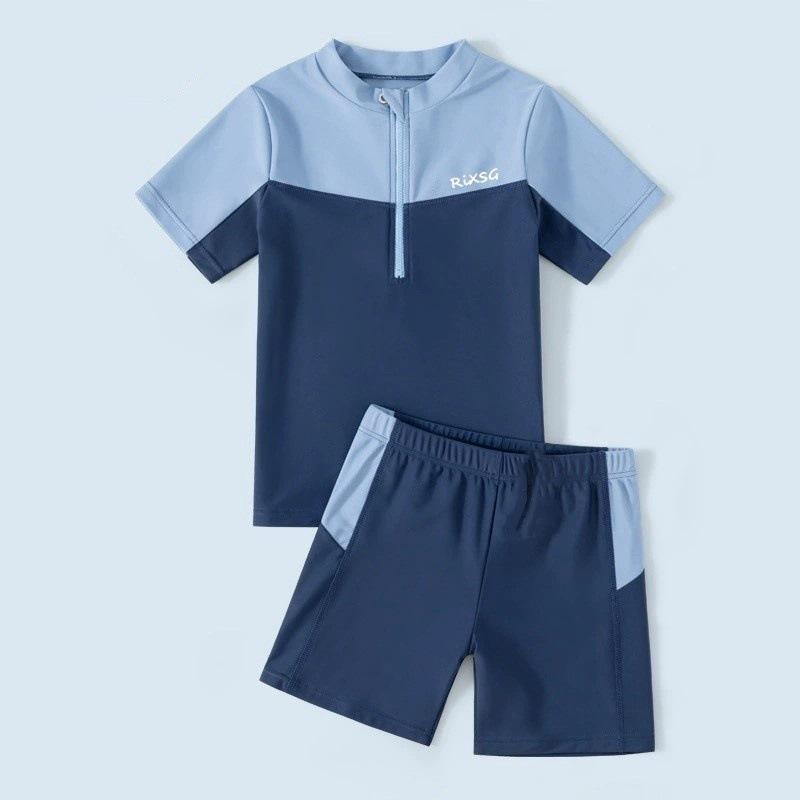 Children s Swimsuit Boys Split Middle School Older Boys Swimsuit Youth Professional Training Swimsuit XL темно-синий