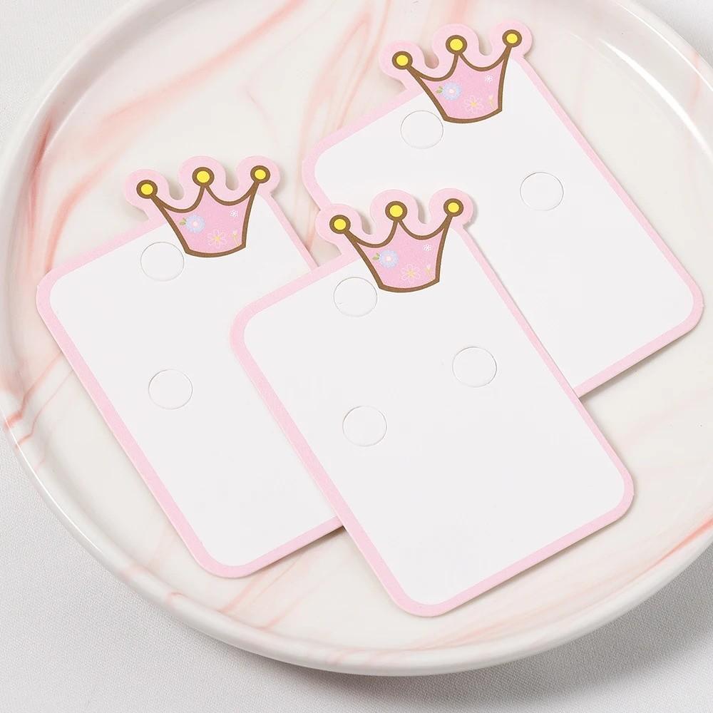 100Pcs Cute Crown Bow Price Tags DIY Hair Accessories Holder Hair Clip Jewelry Display Tags