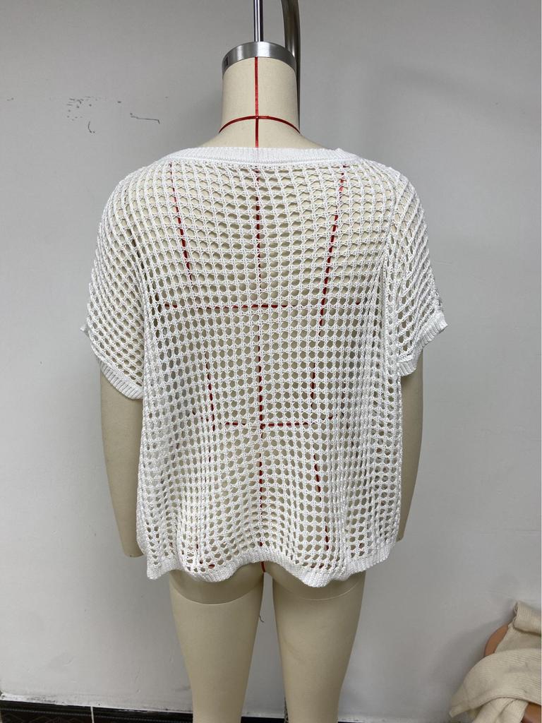 2025 Summer Cutout Knit Beach Cover-up Sweater for Women