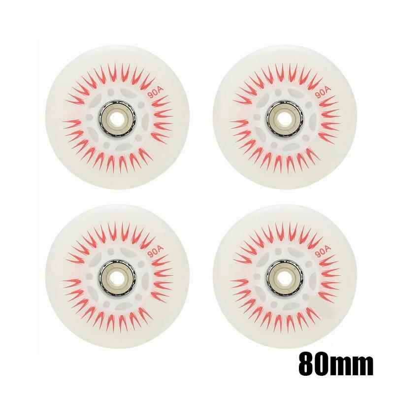 4pcs Flash Inline Skate Wheels 90a LED Lighting Skating Wheels 68/72/76//80mm Speed Skates Rock Fancy Roller Skates PU Tyres