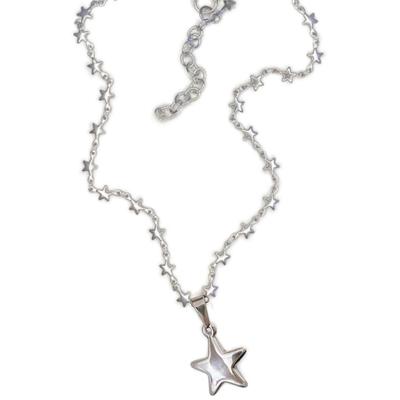 Y2k Accessoire Ästhetik Stern Anhänger Halskette für Frauen Cool Hip Hop Pentagramm Kettenhalsketten Frauen Mädchen Schmuck Geschenk