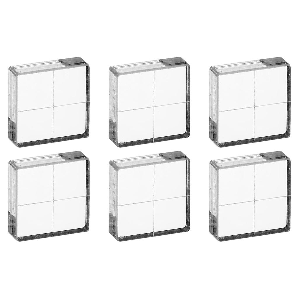 PATIKIL Acrylic Stamp Clear Stamping Blocks with Grid Lines for DIY and Card Making 6-Piece 1"x1" Blocks, Scrapbooking, Crafts,