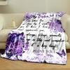 Purple Floral Butterfly Sister Gift Blanket bedroom Blanket for Livingroom Couch lunch break Soft throw for Friend's festival Gift