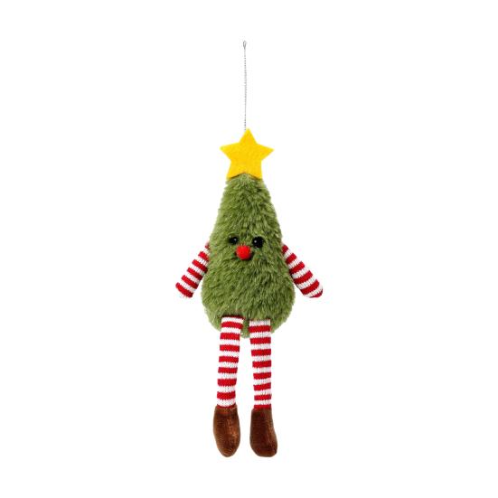 Decorative Ornaments for Garlands Fluffy Christmas Hanging Ornaments, Small Wreath/Tree Plush Doll Pendant, Winter Xmas Cute Pendants Trees