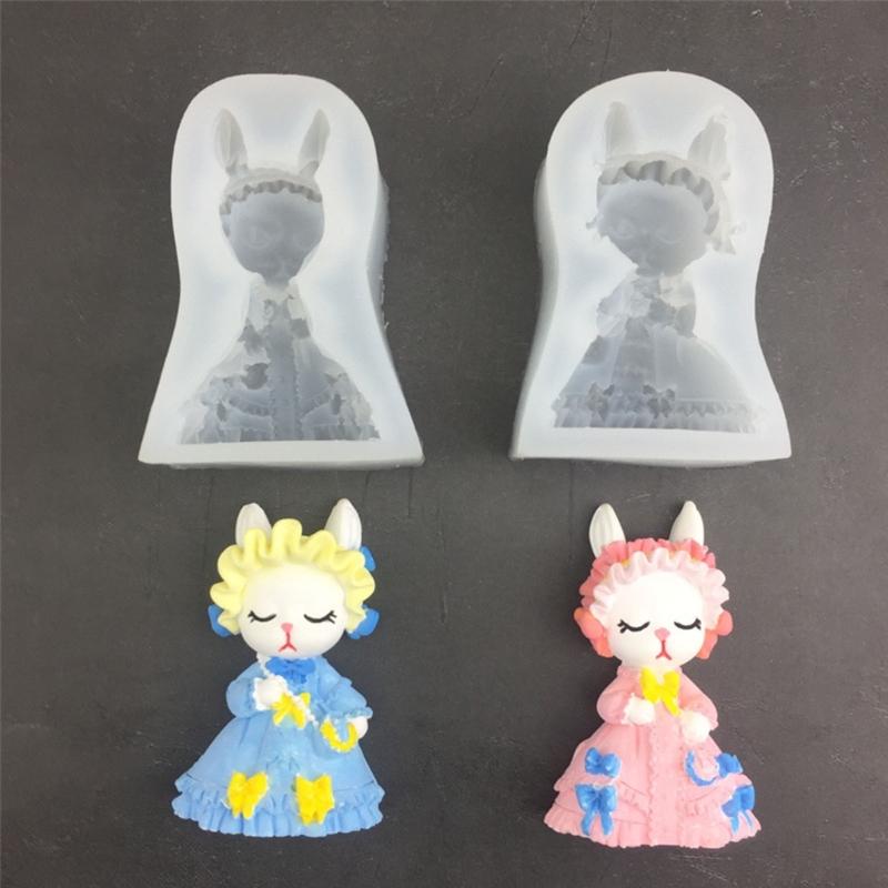 Rabbit Mold for Candle Making Silicone Mold Resin Ornaments Epoxy Mold for Making Soap Craft X3UC