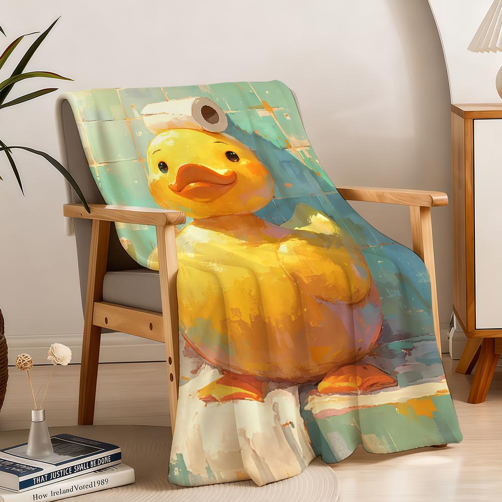 Duckling With Toilet Paper Hat Blanket Throw Super Cosy Plush Living Room Sofa Couch Childish Birthday Gifts