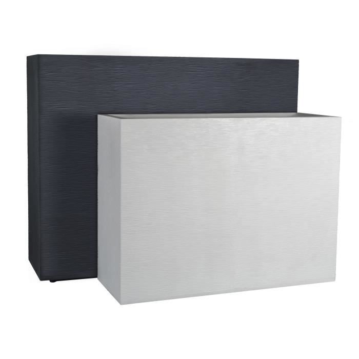 Muret Loft L Planter - EDA - Graphite - 46 L - Indoor / Outdoor - Graphic Decor - 78.5 X 29.5 X H. 60 Cm - Anthracite Grey