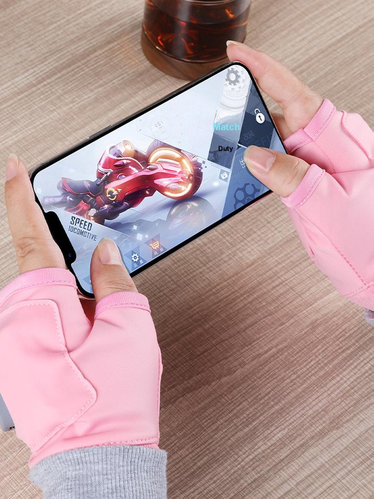 2 Pcs USB Graphite Quick Heating Gloves Game Office Outdoor Half Finger Smart Temperature Control Long Battery Life Warming Hand Warmer