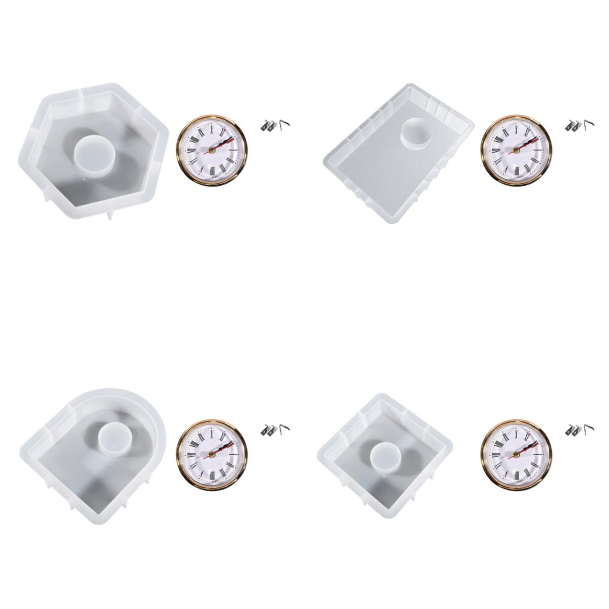 

DIY формы из эпоксидной смолы, набор украшений для часов, часы ручной работы, подставка, держатель, силиконовые формы для домашнего офиса, украшение стола gold set