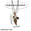 Resin Round Hollow Pendant Necklaces For Women Trendy Black Leather Rope Long Sweater Chain Necklaces Party Jewelry