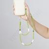 Original Handmade Luxury Freshwater Pearl Freshwater Shell Green Glazed Crystal Beaded Mobile Phone Chain Lanyard