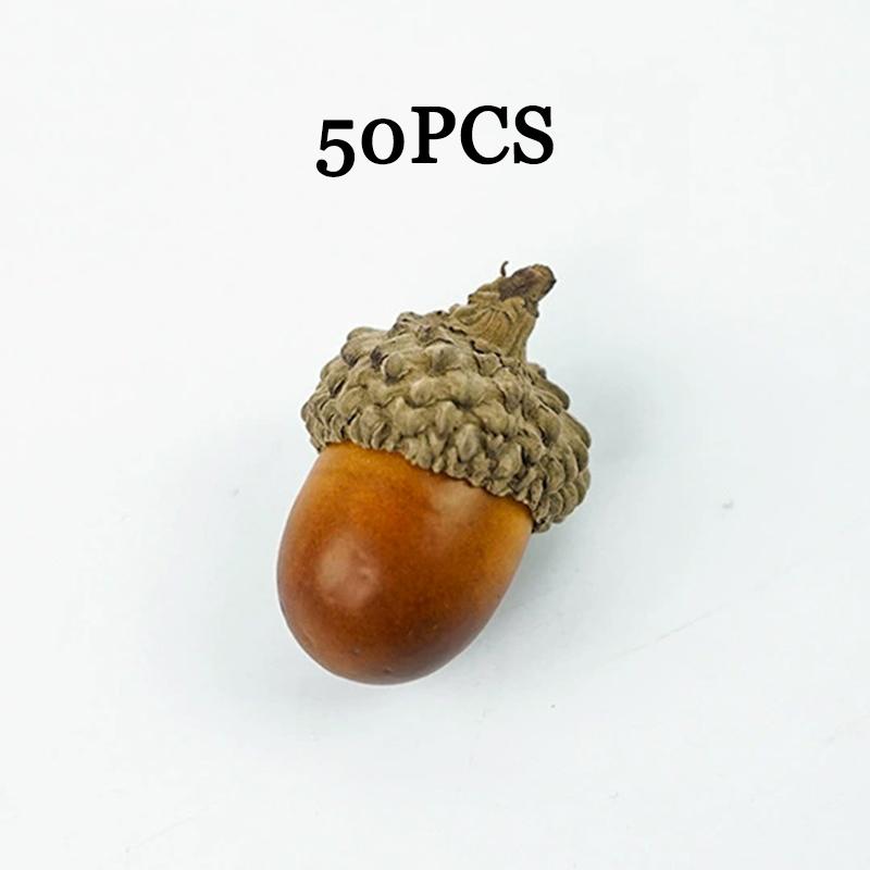 

WTEMPO Artificial Acorn Fake Nutty Autumn Ornaments Halloween Christmas New Year Home Kitchen Decorations Wedding Table Centerpiece Photography Props 50pcs коричневый