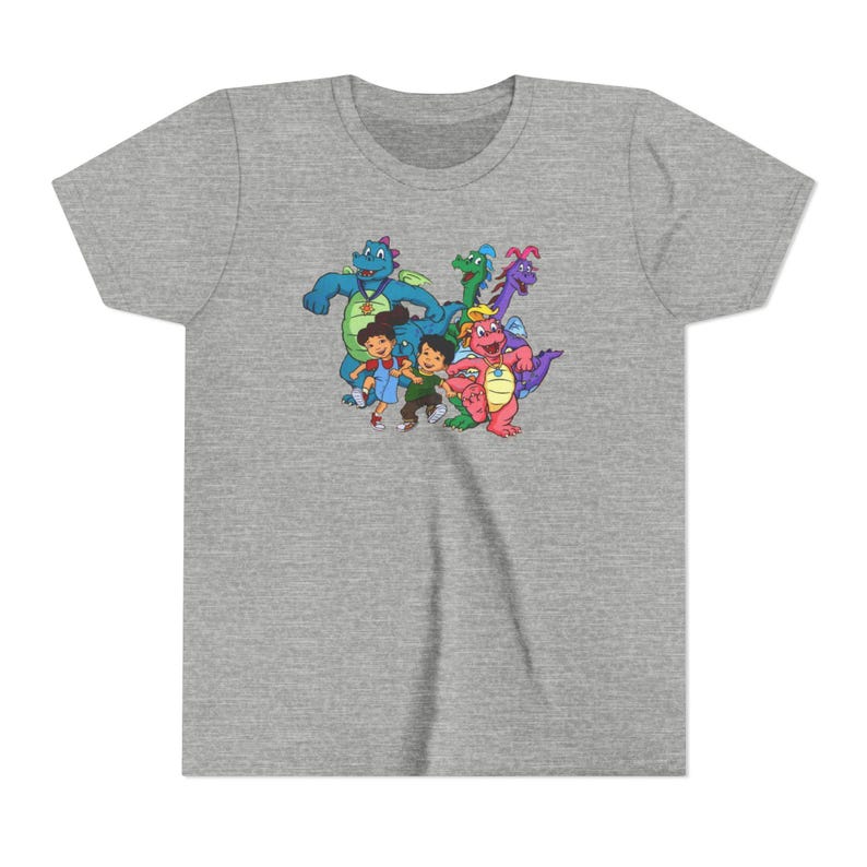 Adventurous Dragon Dino Stories Tales Vintage TV Show Crew Youth Unisex Bella+Canvas Short Sleeve Tee 140