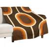 Coperta Plaid Anni '70 Arancione e Marrone Nodi Collegati Tessuto di Flanella Polare Multiuso Coperte Sottili di Flanella