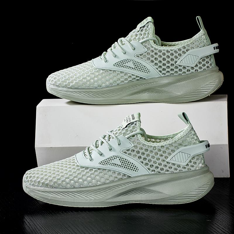 Fashion 2025 Men Shoe New Men's Green Mesh Breathable Summer Lightweight Comfortable Laceless Driving Casual Shoes Mascus