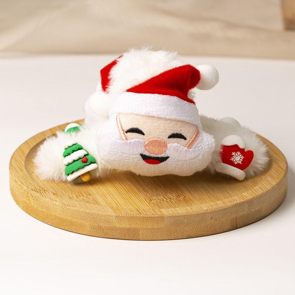 

Santa Claus Elk Small Bell Plush Korean Style Hair Clip Hair Grip Christmas Hair Claw Women Hairpin C