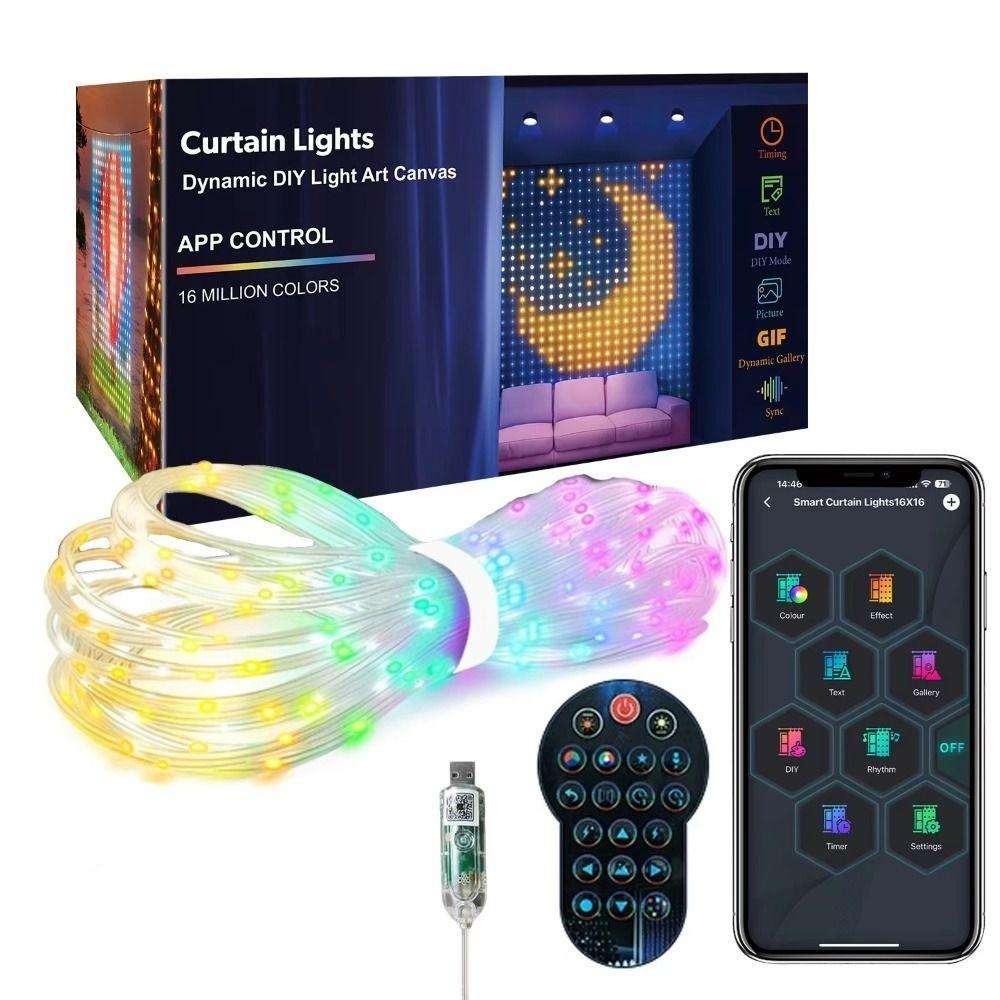 DIY Pattern Fairy String Lights APP Controlled Smart Lights RGB Pixel Lights  Window Decor