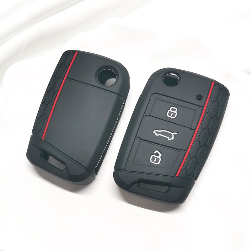 Siliconen autosleutelhoesje voor 17 Volkswagen modellen: Golf 7, Lamando, Tiguan, Touran