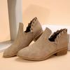 Nuovo Stile Stivaletti alla Caviglia da Donna Europei e Americani con Tacco Quadrato, Punta Appuntita, Slip-on, Moda Taglie Forti per Primavera e Autunno