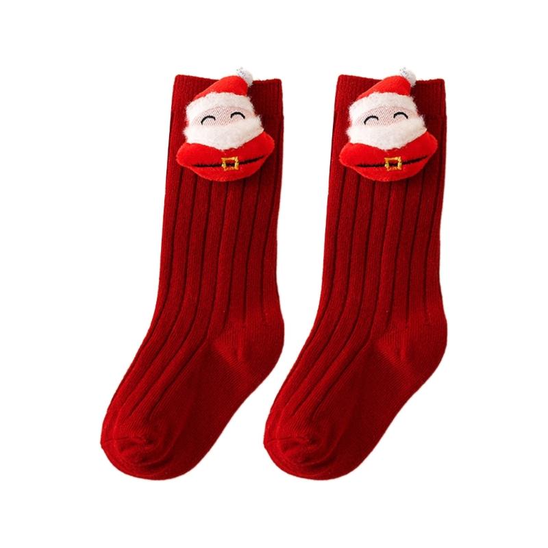 Vertical Stripes Kids Socks Breathable Socks with Christmas Patterns Soft & Comfortable Cotton Socks for Boys & Girls