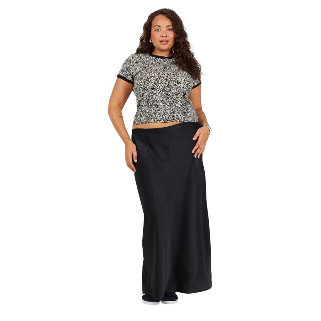 BRAVE SOUL Womens/Ladies Leopard Print Cropped Plus T-Shirt