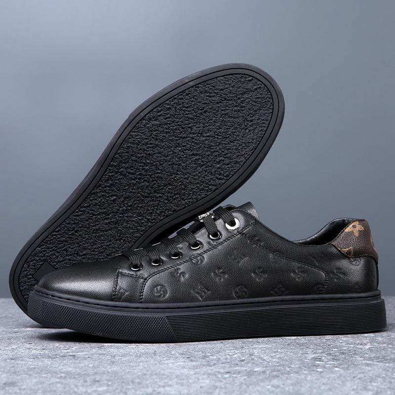 Fashion Brand Mens Casual Shoes Flat Black White Shoes Breathable Soft Male Footwear