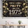 We’re Gonna Party Like It’s 1975 Birthday Banner Backdrop, Cheer To 50 Years Birthday Banner, 50th Birthday Party Supplies for Men Women