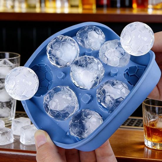 Soccer Ball Ice Cube Tray, World Mug Shape Silicone Mold for Freezer & Oven, Easy Release Non-Stick BPA-Free Chocolate Jelly Candy Mold