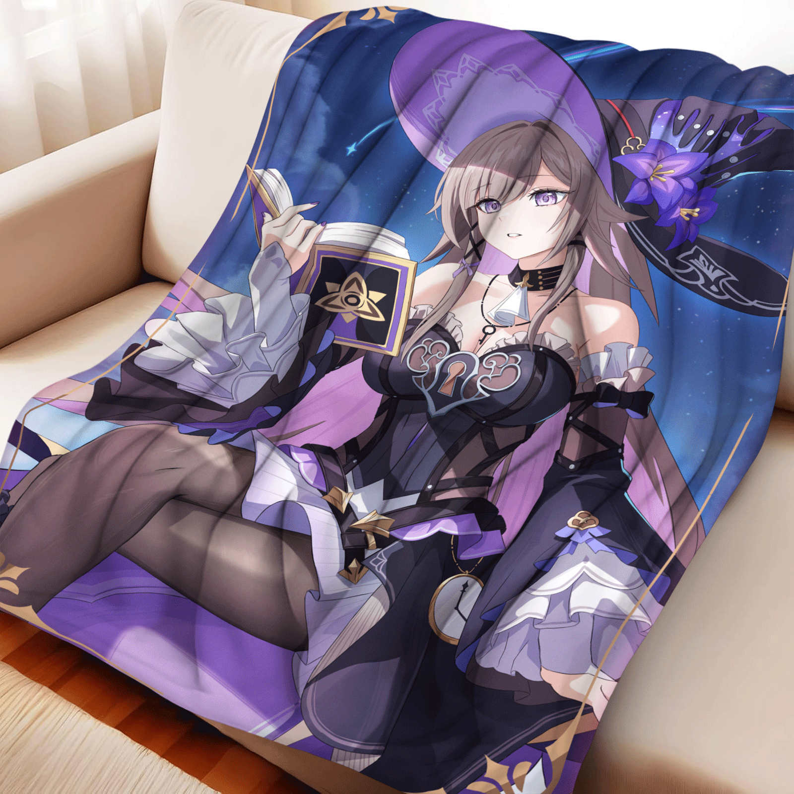 Game Honkai: Star Rail The Herta Flannel Blanket Warmth Soft Air Conditioning Otaku Blanket Multifunctional Decorative Blankets 130x150cm