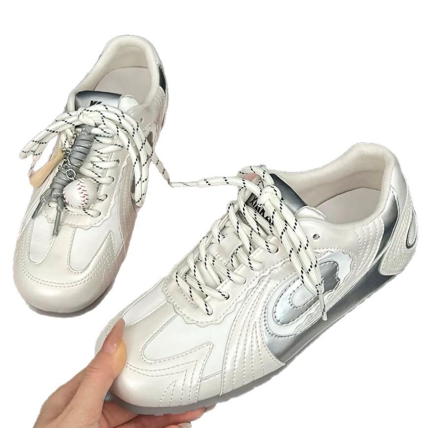 Thick-soled versatile German training shoes retro autumn and winter casual flat-soled Forrest Gump shoes sports leather board shoes girls white shoes