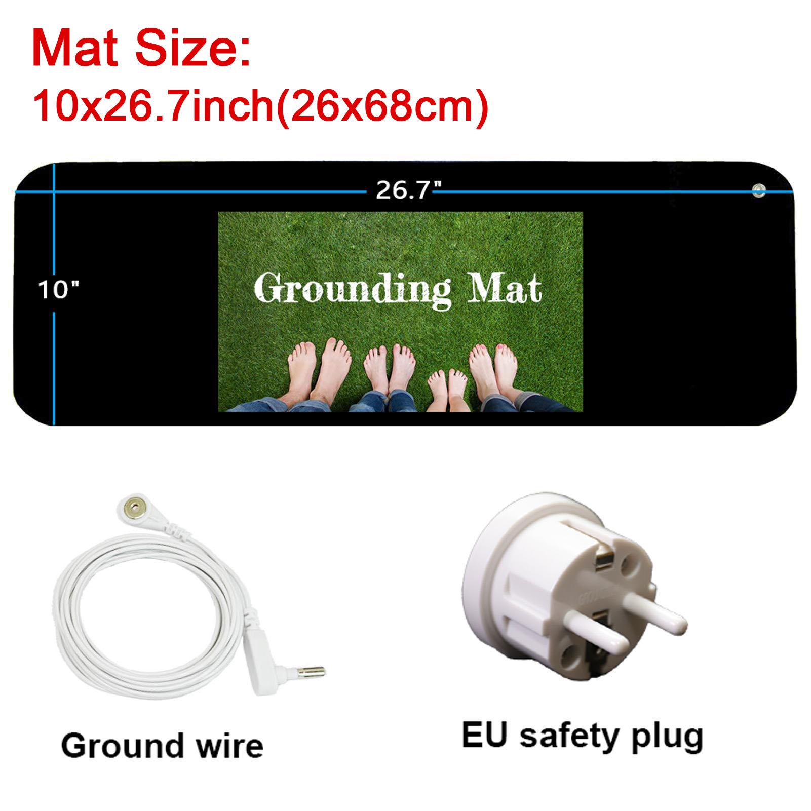 

Комплект заземляющего коврика - Универсальный заземляющий коврик (10 х 26,7) для здорового заземления энергии с 15-футовым прямым кабелем питания, внутреннее заземление EU Plug чёрный