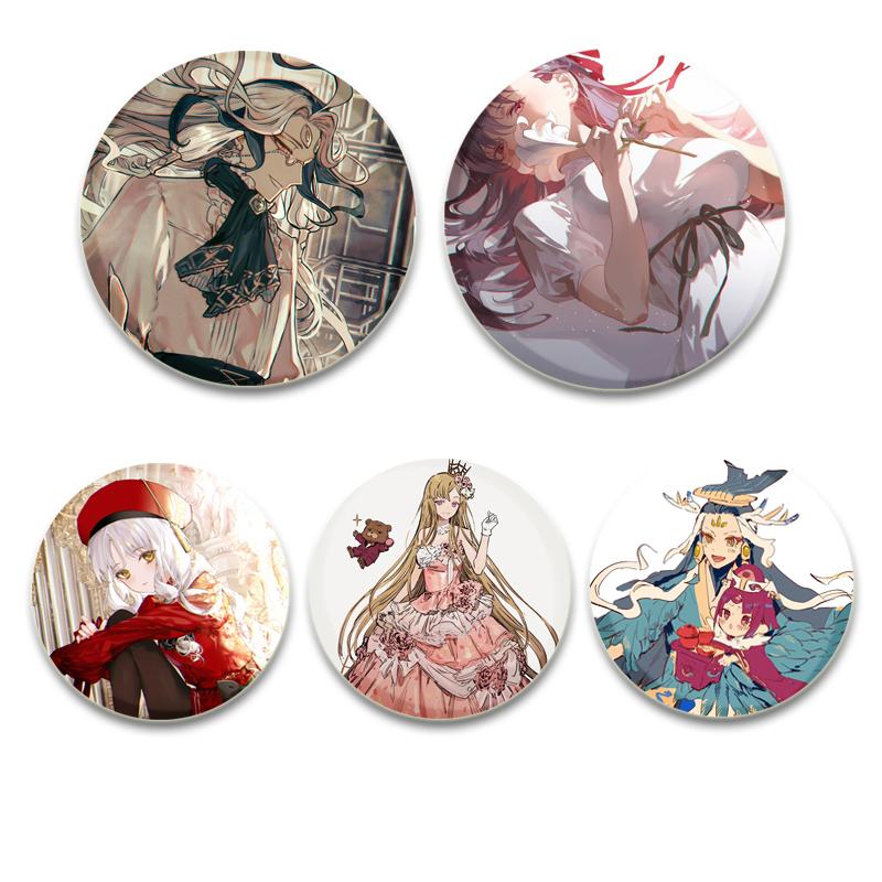 Anime Game Nu: Fate/Grand Order Brooch Pin Cartoon Figure Fujimaru Ritsuka Altria Caster Badge Button Pin Souvenir Toy Fans Gift