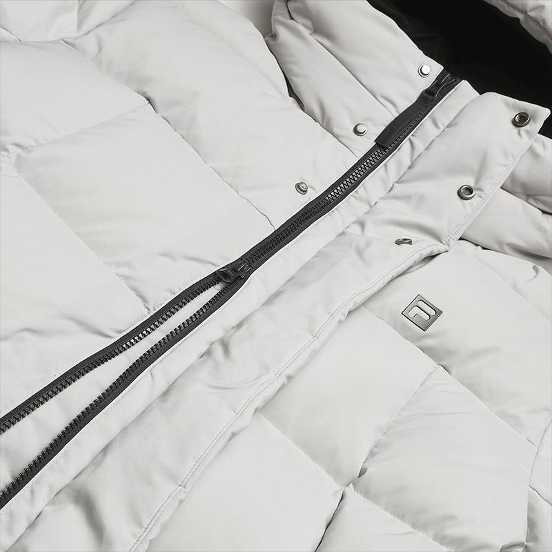 FILA Fitness Minimalist Fashion Casual Versatile Comfortable Warm Waterproof Loose Long Hooded Goose Down Jacket Unisex outerwear A51U541902FBG