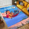 Custom Name Stitch Floral Living Room Non-Slip Area Rug Soft Carpet for Bedroom Kids Playroom Sofa Office Home Decor Doormat