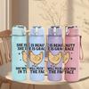 1PC She Is Beauty Chicken Quote Art 750ml Color Plastic Sports Water Bottle Leakproof Flip Straw Lid Suitable for Sports Office Home Use