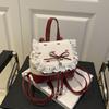 Casual and Cute Polka Dot Lace Backpack, Trendy and Stylish Bow-tie Versatile Small Backpack, Perfect for Daily Commutes and Dates.