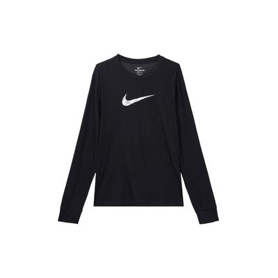 Dri-Fit Letter Logo Print Long Sleeve Crew Neck T-Shirt Men Tops Black DH0714-010