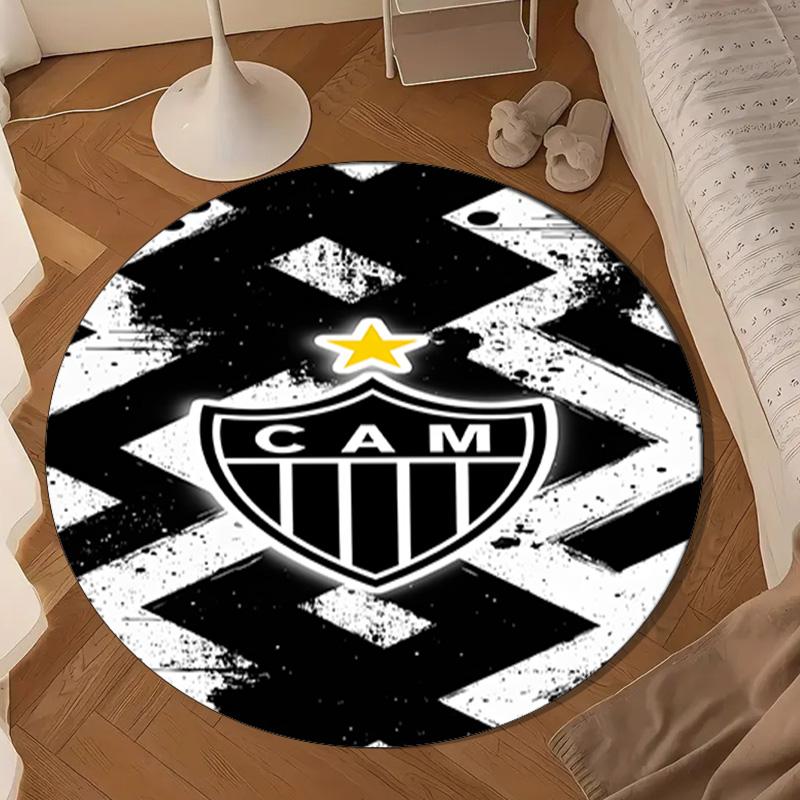 1PC Black And White Stripes With Shield Round mat Home Decor, Chair rug For livingroom,Bedroom, doormat home decor Birthday Gift Christmas Gifts