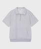 Basic House Uni Cp French Terry Half-Zip Anorak Short Sleeve Sweatshirt Melange Gray Lxts3103