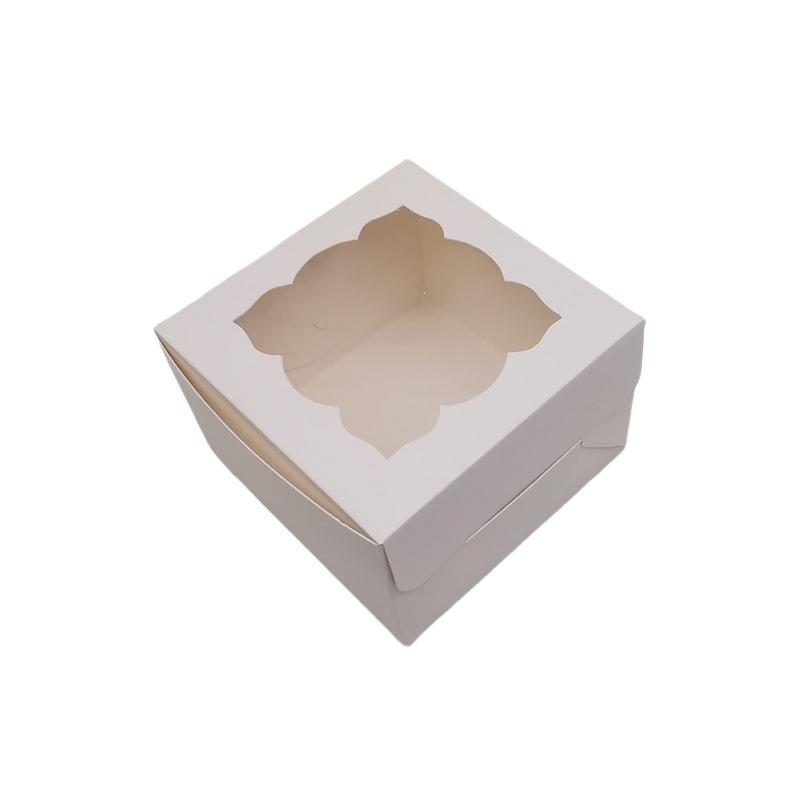Kraft Paper Gift Box with Window for Dim Sum, Weddings, Candy, and Cakes