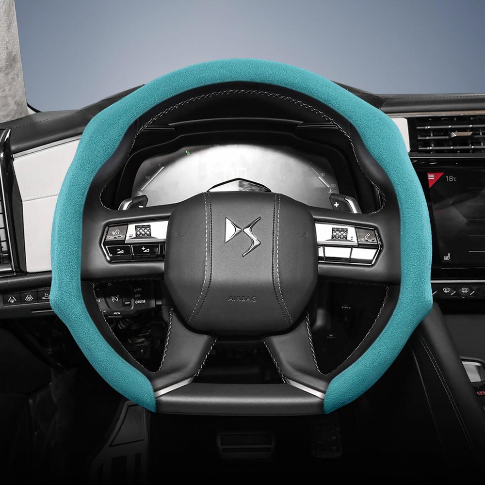 Suitable for DS Premium Suede Sleeved Steering Wheel Cover Non-slip and Durable DS 7 3 4 9 5 4S 5LS Crossback E-Tense 250 130 Performance Line Rivoli