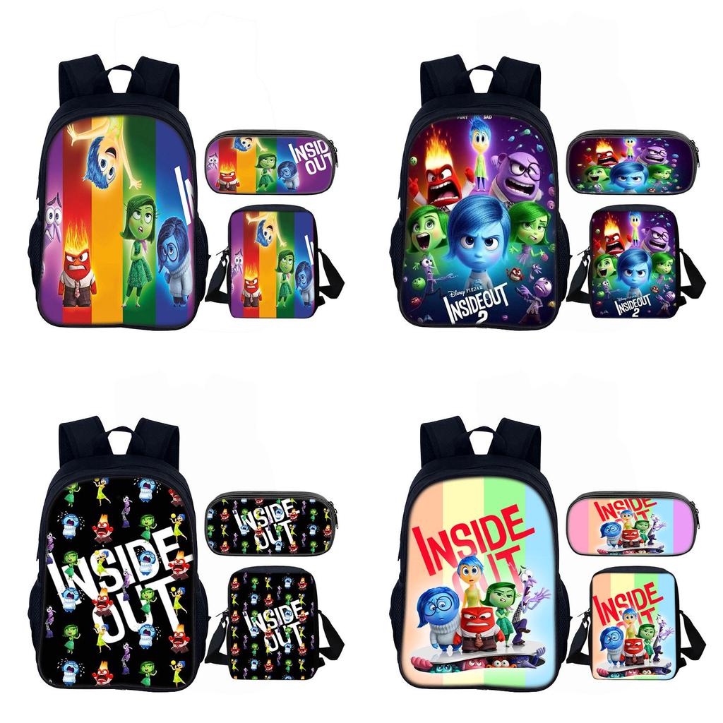 Inside Out 16inch School Backpack Set With Polyester Material For Kids And Teens